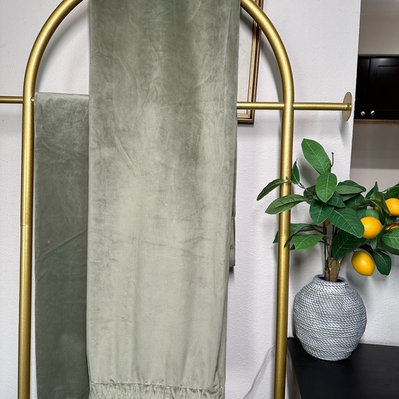 Elegant Olive Green Velvet Black Out Curtains - Picture 1 of 4
